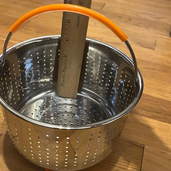 Ekovana Stainless Steel steam tray basket/Colander with Orange Handle - Picture 8 of 8